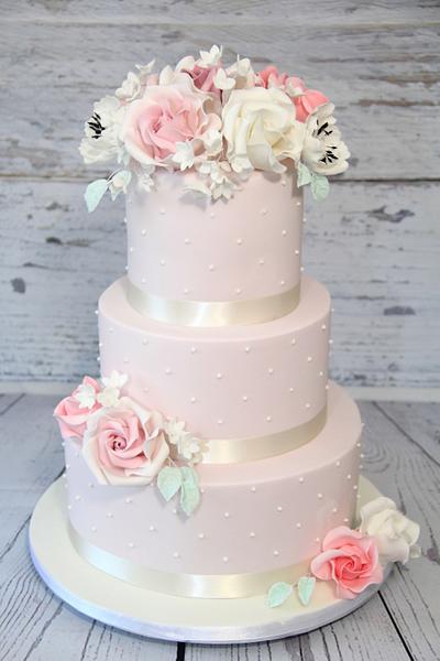 Wedding cake with flowers - Cake by Cake Addict