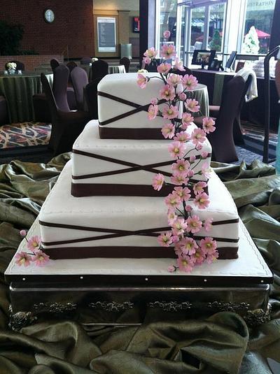 Cherry Blossom Wedding Cake - Cake by GinaS