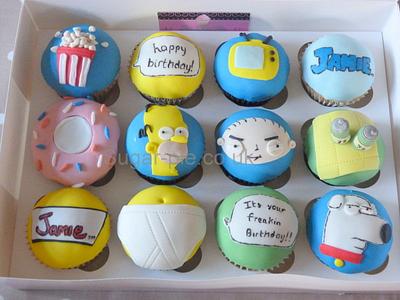 Simpson & Family Guy cupcakes - Cake by Sugar-pie