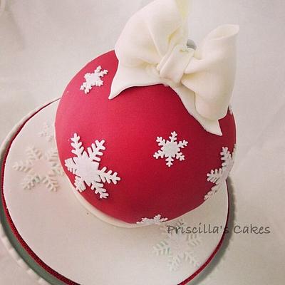 Christmas Bauble Cake - Cake by Priscilla's Cakes