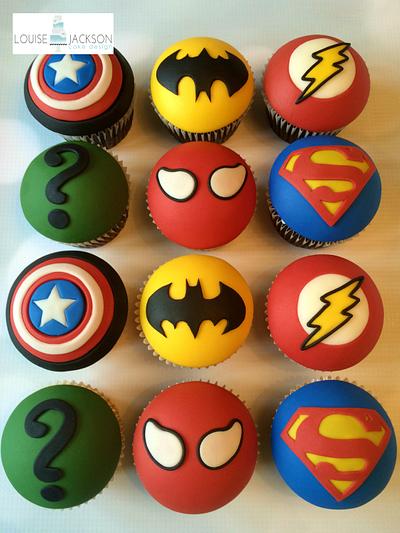Superhero cupcakes - Cake by Louise Jackson Cake Design