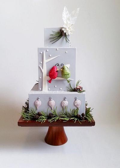 Holiday Wedding Birds - Cake Central Magazine Vol. 4- issue 12 - Cake by Jeanne Winslow