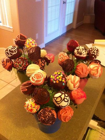 chocolate covered strawberry bouquets - Cake by Jen Scott