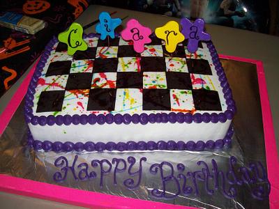 splatter paint cake - Cake by AneliaDawnCakes