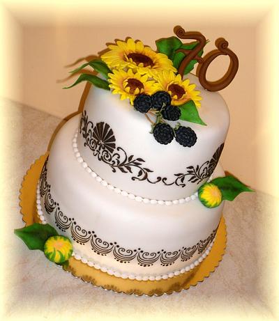 Sunflowers and blackberries - Cake by Mischell