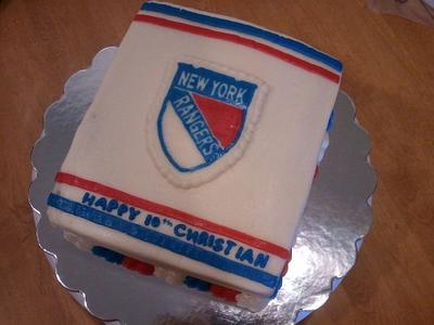 NY Rangers 2012 Winter Classic Jersey  - Cake by Elena Z