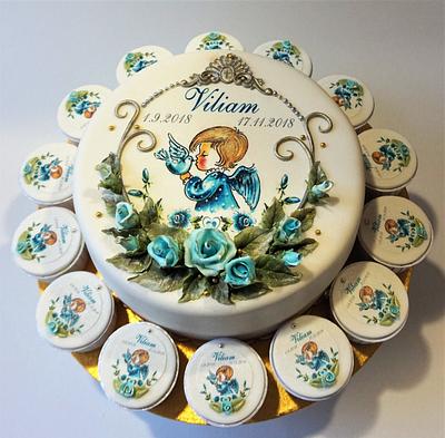 angel & turquoise roses ♥ - Cake by Torty Zeiko