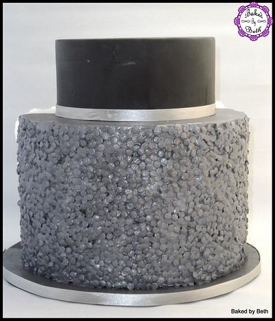 Silver Sequins  - Cake by BakedbyBeth