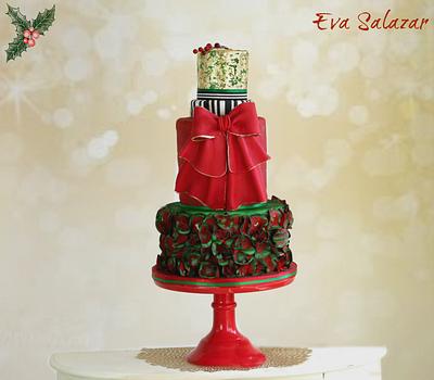 Christmas Bow Cake  - Cake by Eva Salazar 