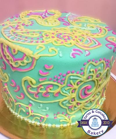 Torta Mandala inspirada en Henna (Mandala Cake Henna inspired) - Cake by Tortas y Cupcakes Bakery