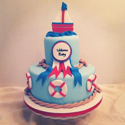 Nautical Baby Shower Cake - Cake by Becky Pendergraft