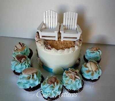 Fiftieth Wedding Anniversary Beach Celebration - Cake by Donna Tokazowski- Cake Hatteras, Martinsburg WV