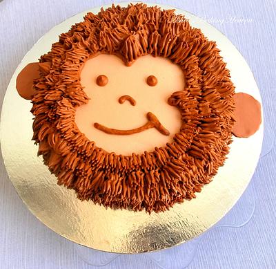 2D monkey face cake!! - Cake by Ashel sandeep