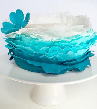 Ombré Frilled Birthday Cake  - Cake by miettes