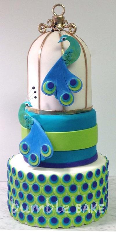 Peacock Wedding Cake - Cake by BumbleBake