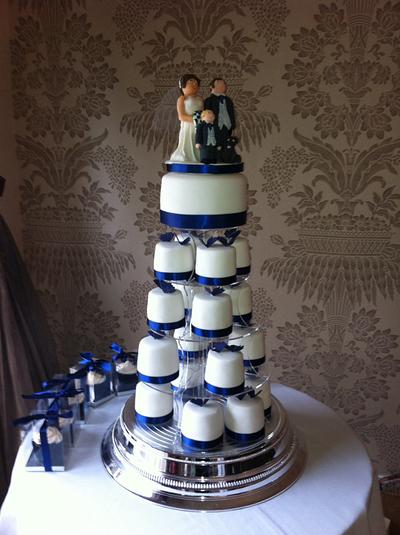 Navy and white mini cakes - Cake by Iced Images Cakes (Karen Ker)