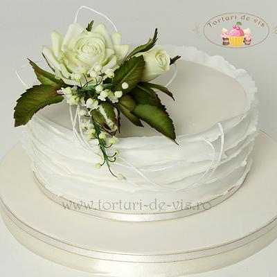 White wedding with white roses - Cake by Viorica Dinu