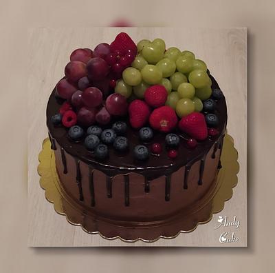 Birthday cake with fresh fruits - Cake by AndyCake