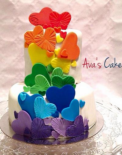 Rainbow Hearts - Cake by Zia Ava's Cake