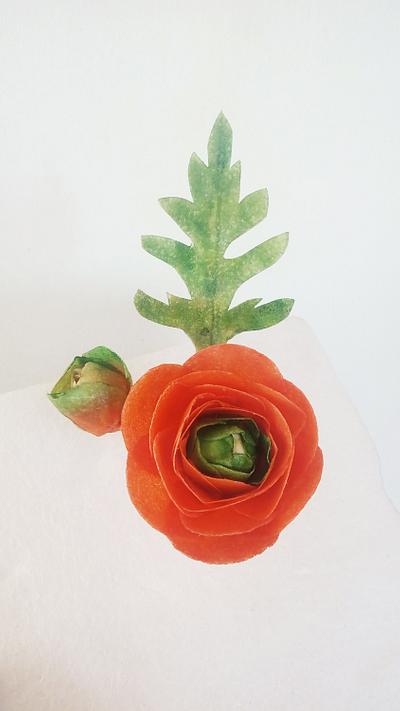 Wafer paper flowers - Cake by Minna Abraham