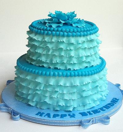 Very Girly Blue - Cake by couturecakesbyrose