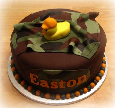Camo Rubber Duckie Baby shower cake - Cake by Deborah