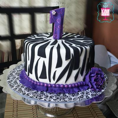 purple zebra birthday cake - Cake by LilianaVBakery