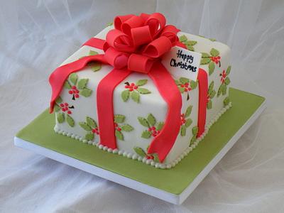 Holly Leaves Gift - Cake by CakeHeaven by Marlene