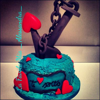 As an anchor in a heart - Cake by Ale