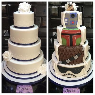Two Sided Reveal Star Wars Wedding Cake - Cake by Sarah Belford - Mrs B Bakes Cakes