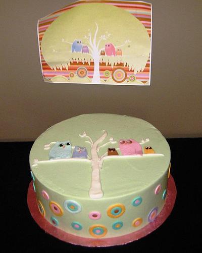 Owl invitation cake - Cake by Lauren Cortesi