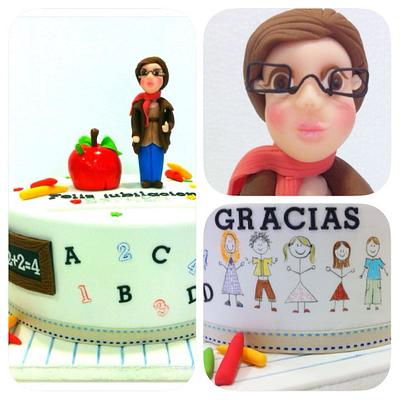 teacher retirement cake - Cake by Ponona Cakes - Elena Ballesteros