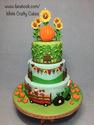 Pumpkin Patch and Corn Maze Cake - Cake by Toni (White Crafty Cakes)