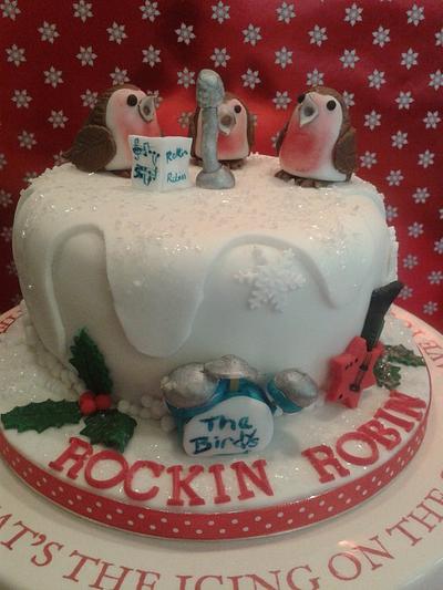 "Rockin Robin" Christmas cake - Cake by Karen's Kakery