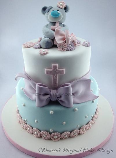 Tatty Teddy Christening Cake - Cake by Shereen