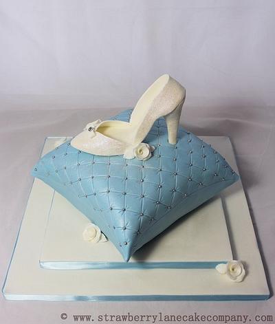 Cinderella Slipper on a Pillow Wedding Cake - Cake by Strawberry Lane Cake Company
