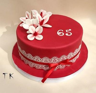 red birthday cake - Cake by CakesByKlaudia
