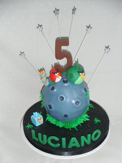 Angry birds space themed cake - Cake by MJ'S Cakes
