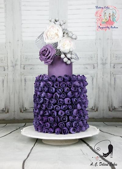 The 300 Purple Buds - Wedding Cakes Inspired By Fashion A Worldwide Collaboration - Cake by Artym 