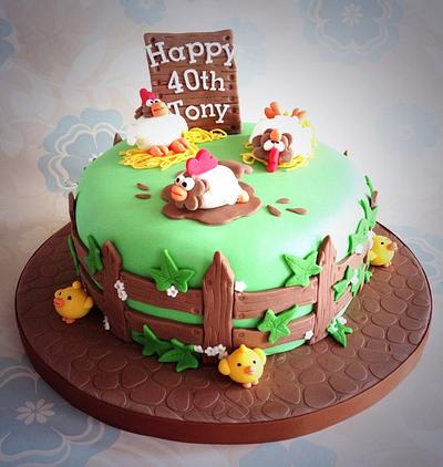 Chicken Birthday Cake - Cake by Sweet Treats of Cheshire