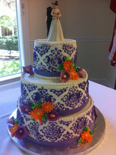 Damask Wedding Cake - Cake by Bonnie Carmine