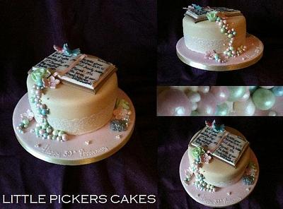 **VINTAGE PEARLS AND LACE WEDDING ANNIVERSARY DIARY** - Cake by little pickers cakes
