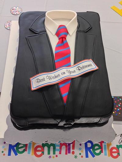 His Leather Jacket Retirement Cake - Cake by Susan Russell