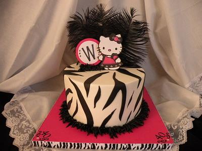 40th B-day Hello Kitty with Zebra stripes - Cake by Teresa Cunha