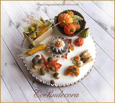 Miniature food: Autumn icing cookie - Cake by Evelindecora