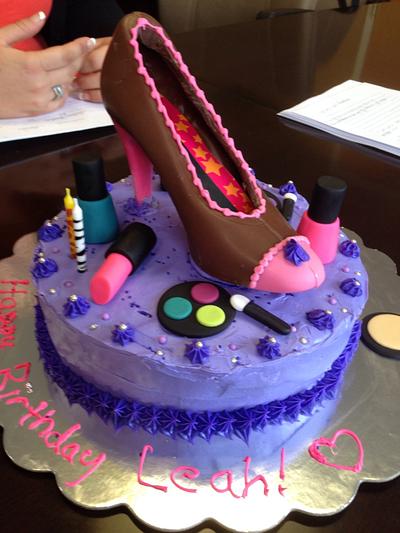 Chocolate Shoe and Makeup Cake - Cake by Nadine