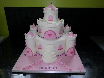 my first castle with turrets - Cake by Tracy's Treats