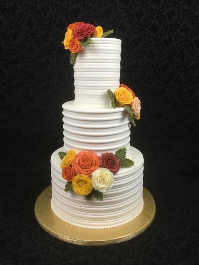 Fall roses wedding cake - Cake by Ester Siswadi