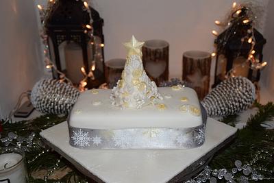 Office Christmas Cake - Cake by Mayasbakingboutique