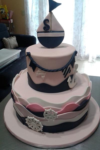 Girl Nautical# Baby Shower Cake - Cake by Rosa